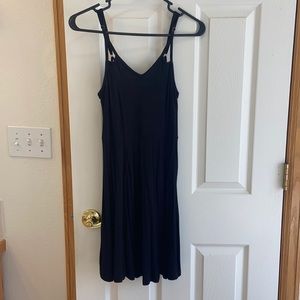 Mudd S black dress with open back.